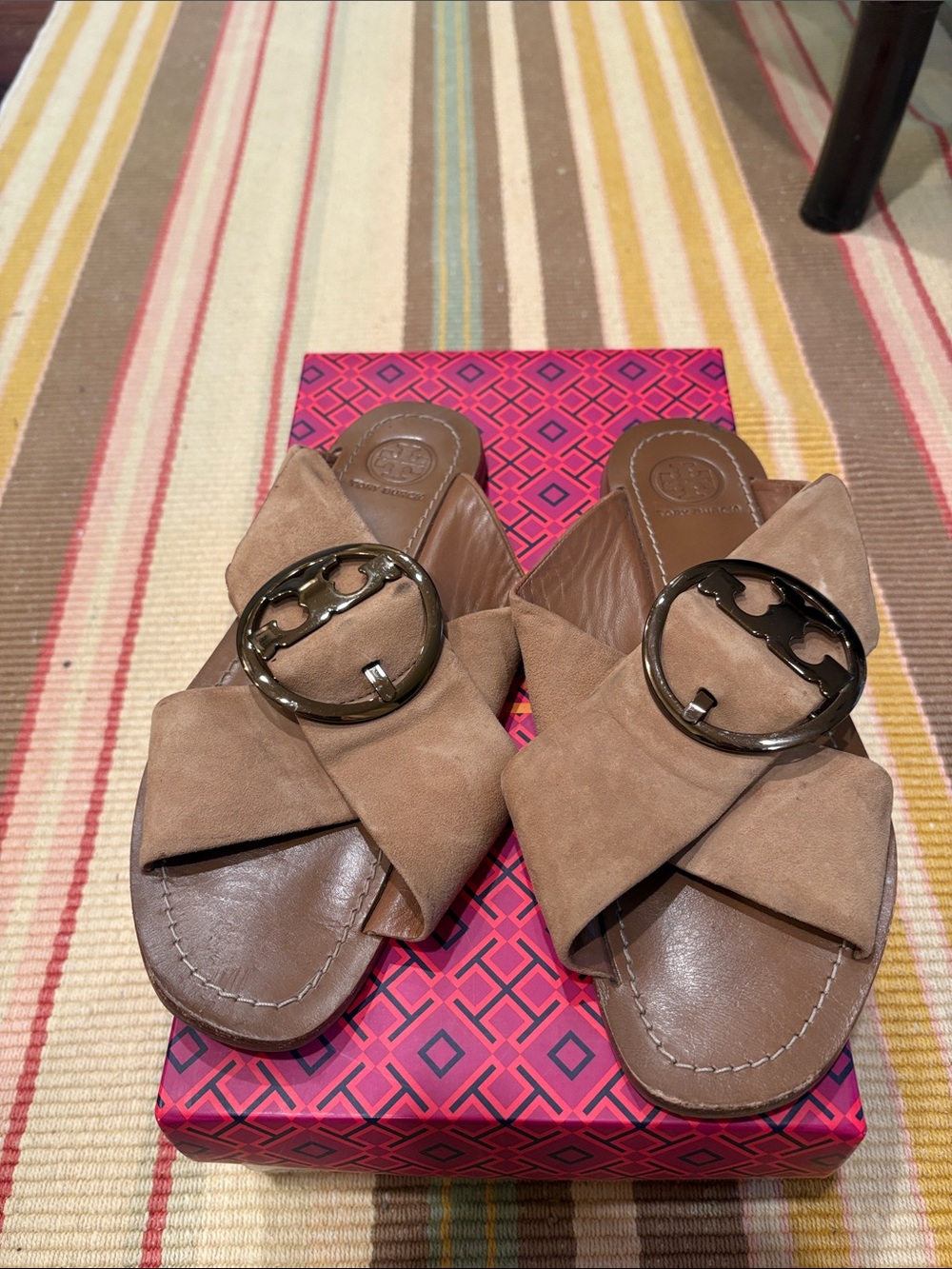 Tory Burch Flat Suede Sandals 7